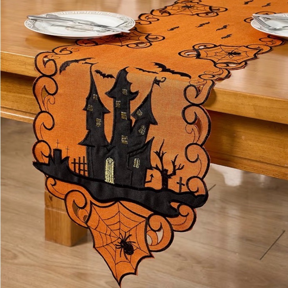 Halloween Embroidered Table Runner